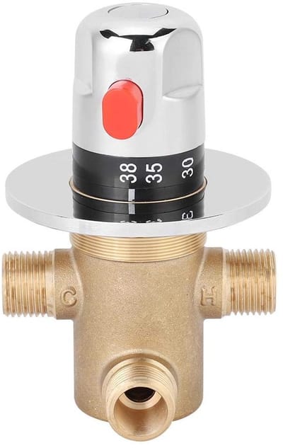 Dailygoods- Thermostatische Mengkraan - Messing - 3-weg Ventiel - G1/2 Aansluitingen - Anti-verbranding - Slijtvast en Waterdicht - Mengventiel