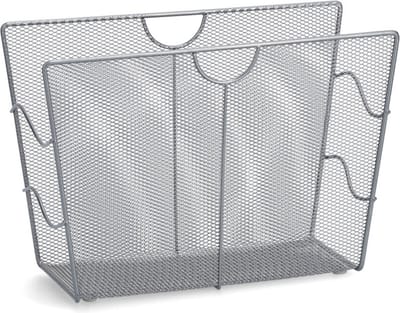 Zeller tijdschriftenrek/houder - zilver - 39 x 27 cm - metaal