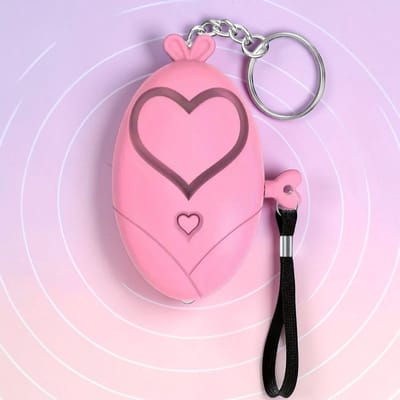 Hartvormig Persoonlijk Alarm Sleutelhanger met LED Licht - roze – Draagbare Noodknop voor Vrouwen en Senioren - Luid Veiligheidsalarm voor Directe Hulp in Noodsituaties