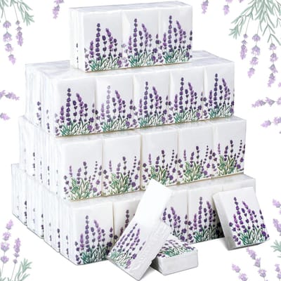 100 Pakjes Zakdoekjes Reisformaat Compacte 3-laags Tissues Bulkverpakking (Bloemenprint)