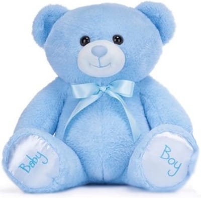 Baby Boy Teddybeer Blauw Pluche Knuffel (Kraamcadeau Jongen) 22 cm - Kraamcadeau - Babyshower - Gender Reveal - Baby Cadeau - Kraamvisite- Jongens - Teddy Beer - Geboorte Knuffelbeer