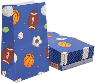 Dailygoody - Party Treat Tassen - Geschenkzakken voor Sportfeest - Recyclebaar en Handig - 36-PACK - Meerkleurig - Ideaal voor Kinderen - 5,2 x 8,7 x ...