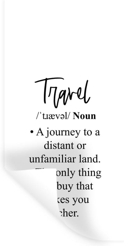 Muurstickers - Sticker Folie - Spreuken - Quotes - A journey to a distant or unfamiliar land - Travel - 40x80 cm - Plakfolie - Muurstickers Kinderkamer - Zelfklevend Behang - Zelfklevend behangpapier - Stickerfolie