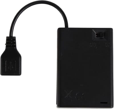 Draagbare Batterij Box - Accu Omvormer - Verlichting Draadloos Maken - Voor 5V Neon Lampen - 6.8x4.8cm - Zwart