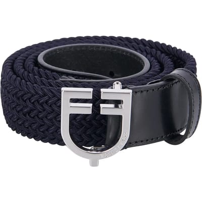 Elastische riem met leren logo-buckle voor dames Equestro