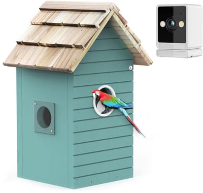 Bird House met camera,Slim Vogelhuisje met Camera – Houten DIY Nestkast voor Binnen en Buiten, met Nachtzicht en Live Observatie