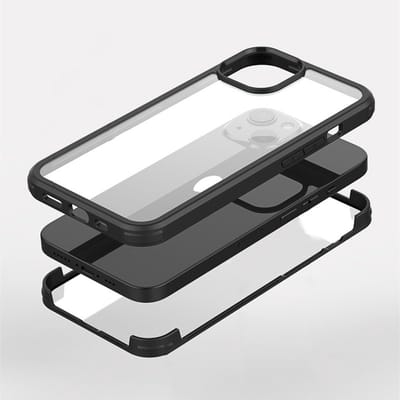 Rugged 360 Graden Case Hoes geschikt voor iPhone 16 Pro Max - zwart- Volledige bescherming - Duurzaam - Sterk - Beschermd tegen krassen, stoten en vuil - Stijlvol - Echt glas - Full body