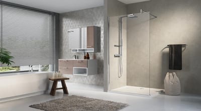 Novellini Lunes glaswand 80x195 210cm mat chroom profiel helder glas