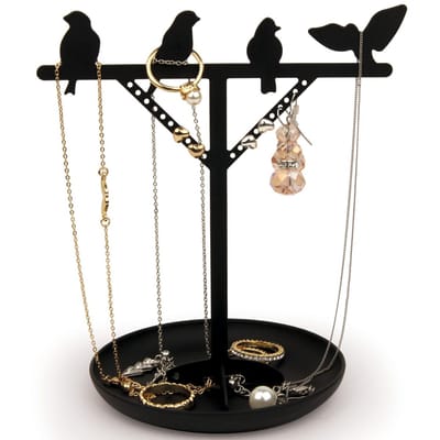 Kikkerland Sieradenhouder - Sieradenboom met Vogels - Geschikt voor oorbellen / kettingen / armbanden - Moederdag cadeau