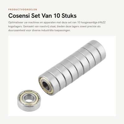Dailygoods- Roulement Hoge Precisie - Kogellagers 10 Stuks - Roestvrij Staal 6 x 15 x 5 mm - Corrosiebestendig - Slijtvast - Stil in Gebruik - Kogellager
