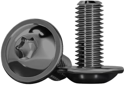 Platte kopschroeven - Kraagschroeven Torx - Machinebevestiging - Roestvrij staal A2 - M4 x 16 mm - Zwart