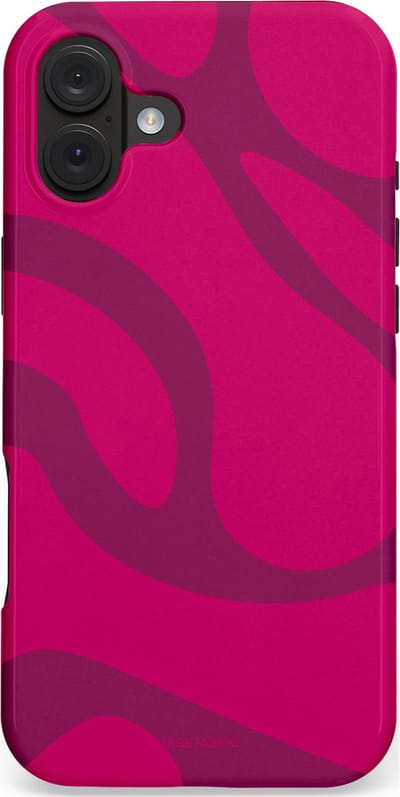 Casetastic hoesje geschikt voor Apple iPhone 16 Plus - MagSafe - Dubbellaagse bescherming - Violet Paarse Golven - Fashion Case - Roze
