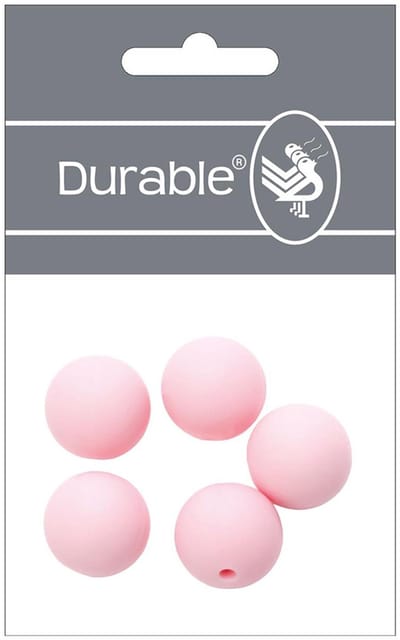 Durable Siliconen Kralen 15mm 5 stuks 749 Light Pink