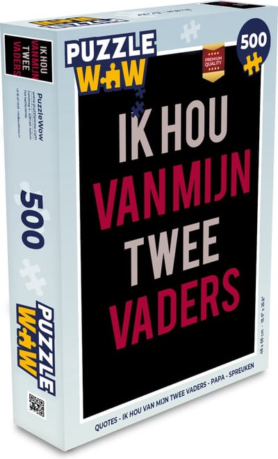Puzzel Quotes - Ik hou van mijn twee vaders - Papa - Spreuken - Legpuzzel - Puzzel 500 stukjes - Vaderdag cadeautje - Cadeau voor vader en papa