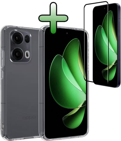 Hoesje Met Screenprotector - Geschikt voor Oppo Reno 13 Pro - Sterk & Shockproof - Back Cover - Siliconen Case - Telefoon Hoes - Transparant