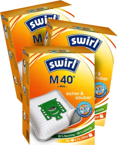 3-pack Swirl M40 stofzuigerzakken - 12 stuks + 3 filters - Geschikt voor Miele GN - Classic C1 - Complete C2 - Complete C3 - S2 - S5 - S8