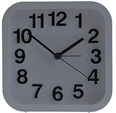 Dailygoods - Analoge Quartz-wekker - Retro Tafelklok - Grijs - Alarmfunctie - Perfect voor Slaapkamer en Huiskamer