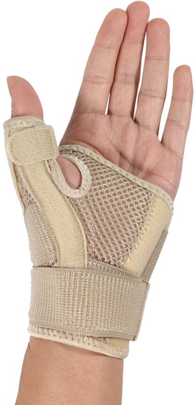 Verstelbare duimstabilisator,pijnverlichtende duimbrace voor mannen en vrouwen, ideaal voor peesschedeontsteking, artritis, verstuikingen, past rechts of links（1 stuk） - geel