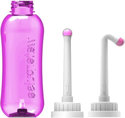 Draagbare Bidet Fles - Handdouche Toilet Spray - Persoonlijke Hygiëne - Ergonomisch Hoekmondstuk - 500 ml - Roze
