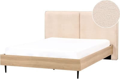 IZERNORE - Bed - Beige - 160 x 200 cm - Bouclé
