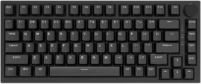 Ajazz AK820 – Mechanisch Toetsenbord 75% – Bedraad USB-C Gaming Keyboard – Hot Swap – Compact QWERTY – 82 Keys – Zwart
