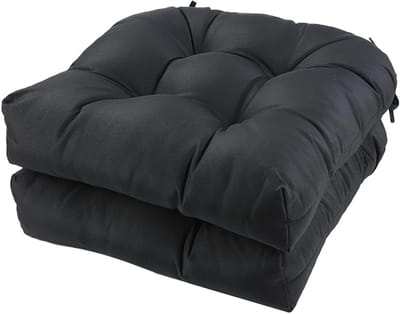 Buitenstoelkussens - Terraskussens tuinkussens - Comfortabel zitten buiten - Extra dikke vulling - 45 x 47 cm - Zwart