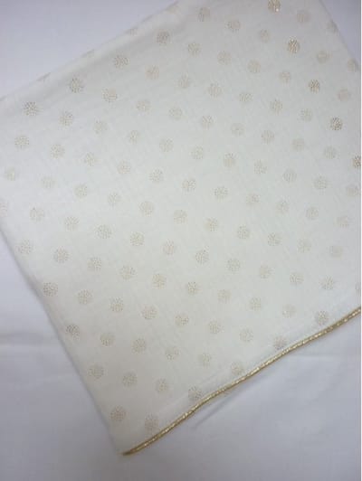 Oogappel Cottonsoft Gold Dots Wieglaken 75x100cm-Offwhite-Goud