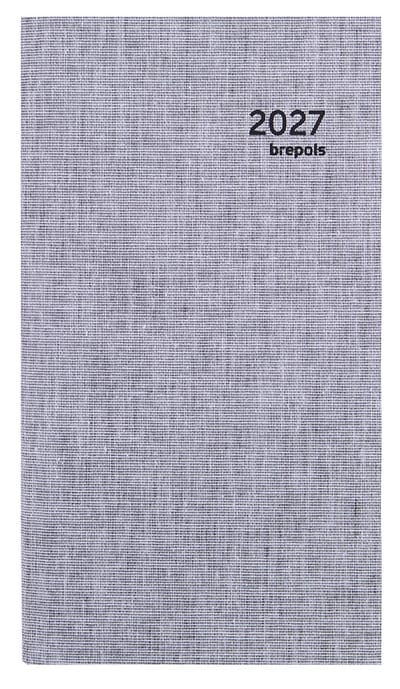 Brepols agenda 2027 - OPTIVISION POCKET [0.717] - DUBLETTA - Zakagenda - 1 week op 2 pagina's - Weekoverzicht - Lichtgrijs - 9 x 16 cm