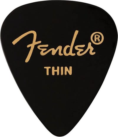 Fender 1980351706 351 Vorm Premium Picks Dun Zwart 12-Pack Celuloid