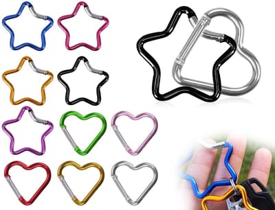 Dailygoods- Karabijnhaken 10 Stuks - Aluminium - Sleutelhanger - Doe het zelf Accessoires - Voor Wandelen/Sport/Kamperen - Kwaliteit Eerst - Sleutelhangers