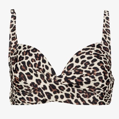 Osaga voorgevormde dames bikinitop panterprint - Bruin - Maat S