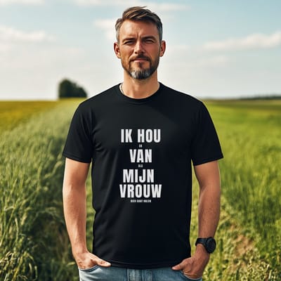 AGRIFANS® Ik Hou van Mijn Vrouw - Heren T-shirt - S