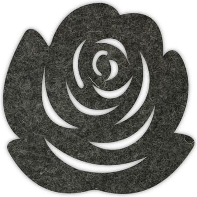 Roos vilt onderzetter - Gemeleerd antraciet - 6 stuks - ø 10 cm Rond - Glas onderzetter - Cadeau - Woondecoratie - Woonkamer - Tafelbescherming - Onderzetters Voor Glazen - Keukenbenodigdheden - Woonaccessoires - Tafelaccessoires