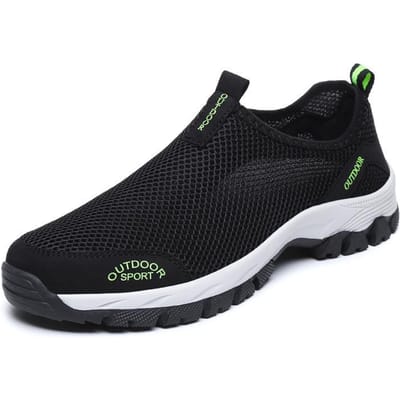 Nieuwe Mannen Zomer Comfortabele Casual Schoenen Instapper Ademend Air Mesh Flats Trainers Sneakers Water Loafers Maat 39-49 zapatos 46 black
