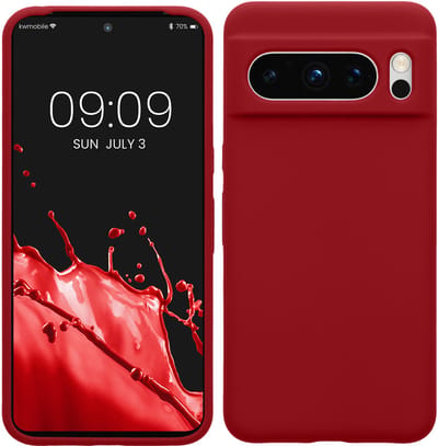 kwmobile telefoonhoesje geschikt voor Google Pixel 8 Pro - Hoesje met siliconen coating - Smartphone case in rabarber rood