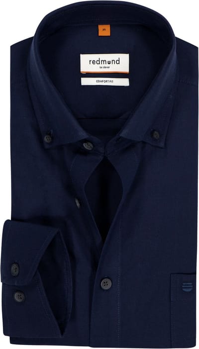 Redmond comfort fit overhemd - Oxford - donkerblauw