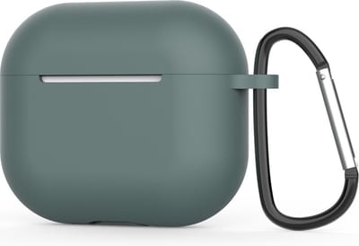 Jumada's - Beschermhoes geschikt voor Apple AirPods 3 - Siliconen - Clip - Groen