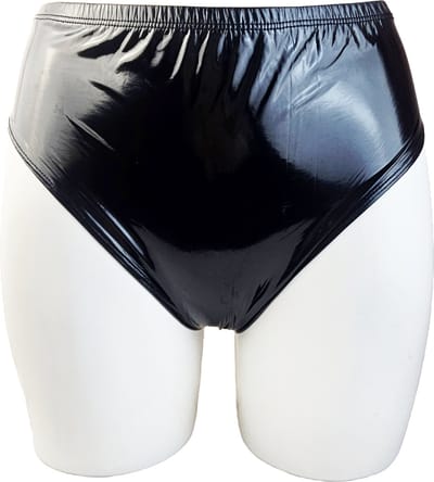 BamBella® Erotische slip- Maat S/M - Wetlook korte broek Dames - Zwart Datex mix latex en stof ondergoed Sexy BDSM kleding