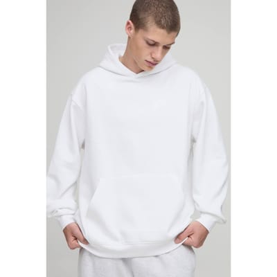 Essential Oversized Over the Head Hoodie | White | Size Small