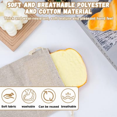 Solidchoice - Set van 10 Katoenen Zakjes met Touwsluiting, 15x20 cm