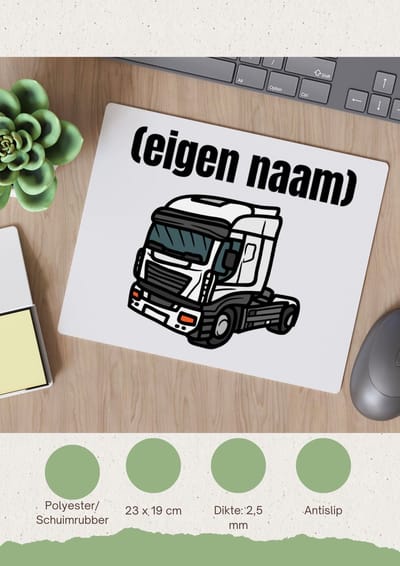 Akyol - vrachtwagen kop stuk met eigen naam Muismat - Vrachtwagen chauffeur - vrachtauto chauffeurs - iemand die houdt van vrachtwagens - verjaardag - cadeau - kado - geschenk - 23 bij 19 cm
