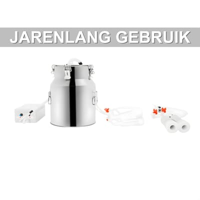 Melkmachine voor koeien - Melkproductie - Vacuumpomp - Voor melkproductie - Met roestvrijstalen emmer - 2-in-1, 14L