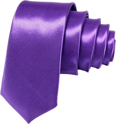 Fako Fashion - Skinny Stropdas - Smal - 5cm - Smalle Das - Effen - 145cm - Donkerpaars