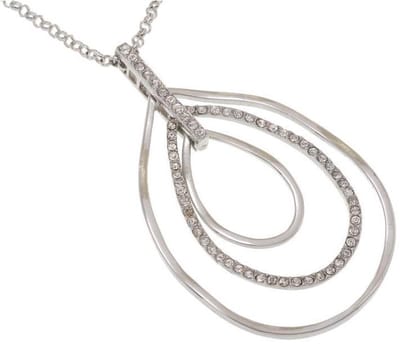 Behave - Ketting met druppelvormige hanger - Zilverkleur - 40,5 cm + verlengketting