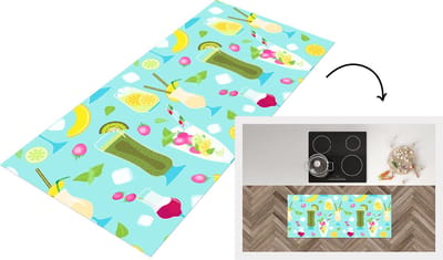 Keukenloper - Loper keuken - Cocktail - Zomer - Fruit - Patroon - 120x50 cm - Keukenloper vinyl