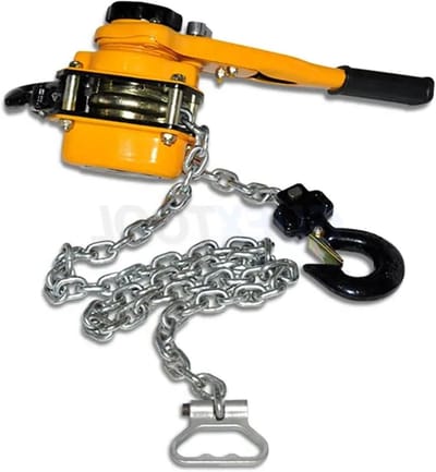 Handtakel Kettingblok - Hefwerktuig Takel - Zware Ladingen Hefen - Mangaanstaal G80 Ketting - 15 T x 3 m - Grijs