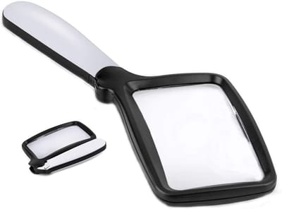 Loep met verlichting en 5 LED-lampjes, Opvouwbare verlichte leesloep voor senioren, handloep voor het lezen van boeken, kranten en kaarten.