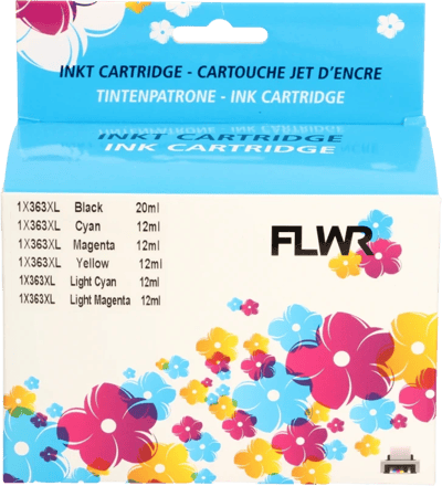 FLWR - Cartridges / HP 363 6-pack Multipack / zwart en kleur / Geschikt voor HP