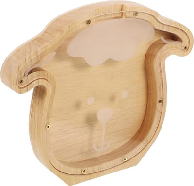 Houten Spaarpot in Schattige Schaapvorm met Doorzichtig Venster – 20x17x2,8cm, Natuurlijk Hout, Cadeau voor Kinderen
