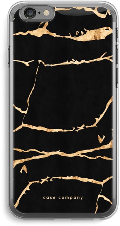 Case Company® - Hoesje geschikt voor iPhone 6 PLUS / 6S PLUS hoesje - Gouden marmer - Soft Cover Telefoonhoesje - Bescherming aan alle Kanten en Schermrand